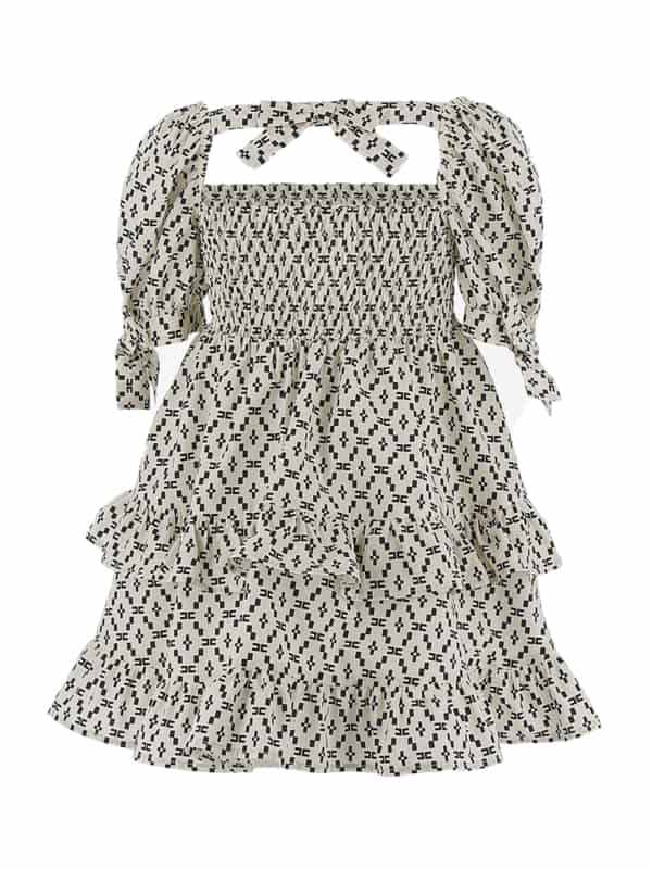 LOSAN PRINT DRESS WITH BOWS