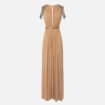 Red Carpet dress in cupro jersey with micro rhinestones