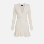 Knit mini-dress with gored skirt