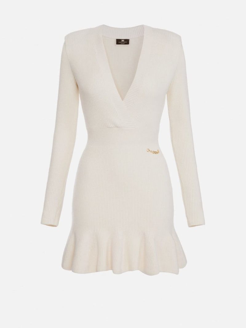 Knit mini-dress with gored skirt