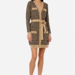 Long Knitted Cardigan With Monogram Lettering