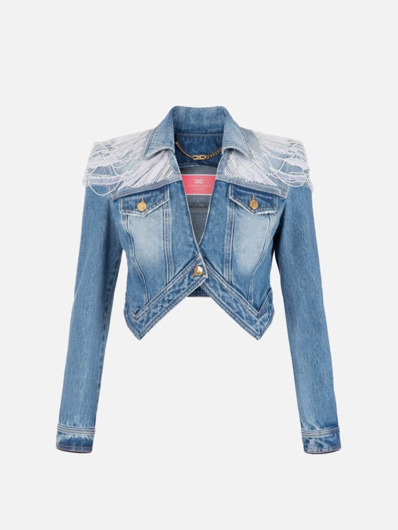 Denim jacket with embroidery