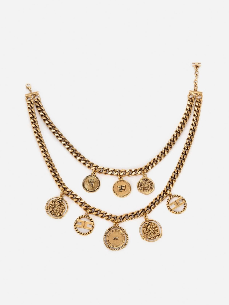 Choker Necklace With Double Strand Of Chain