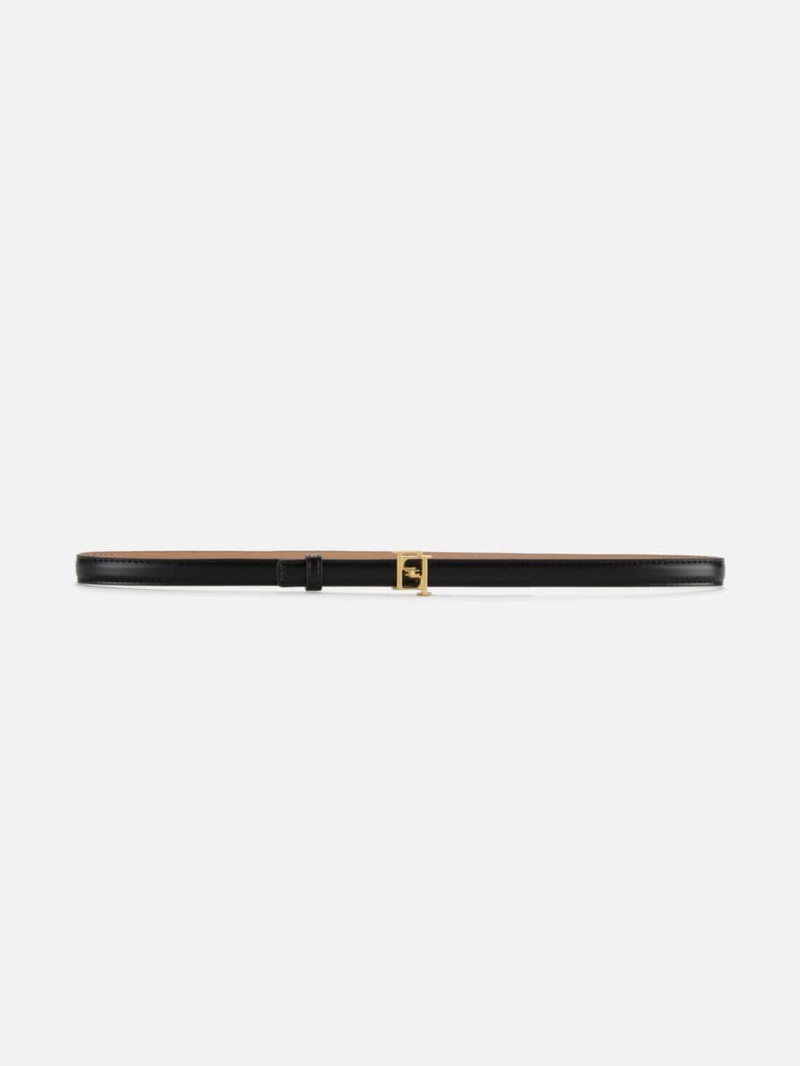 Faux leather belt with lettering logo