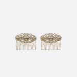 Combs with logo and rhinestones