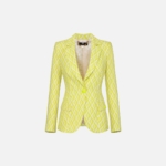 Jacket in crêpe with diamond print
