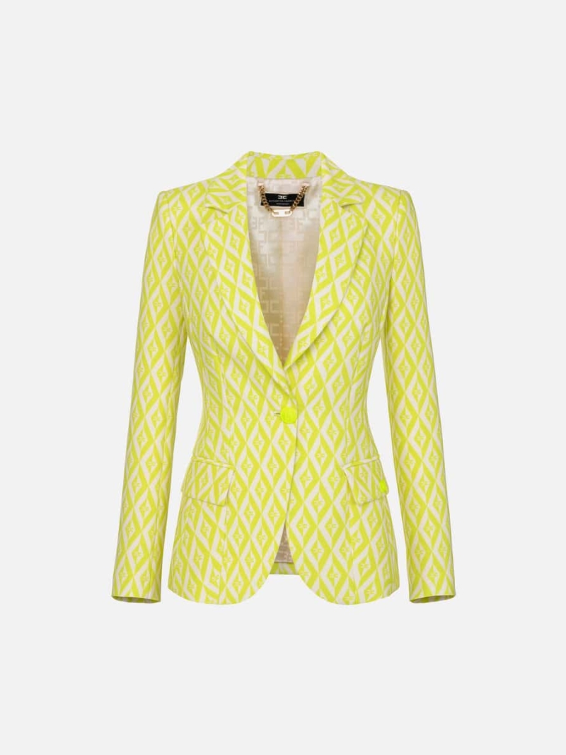 Jacket in crêpe with diamond print