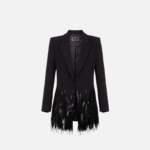Crêpe jacket with sequins fringes