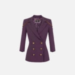 Slim fit jacket in crêpe fabric with buttons