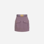 Cargo mini-skirt in crêpe fabric
