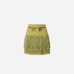 Tweed miniskirt with fringes