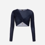 Laminated knit crop top