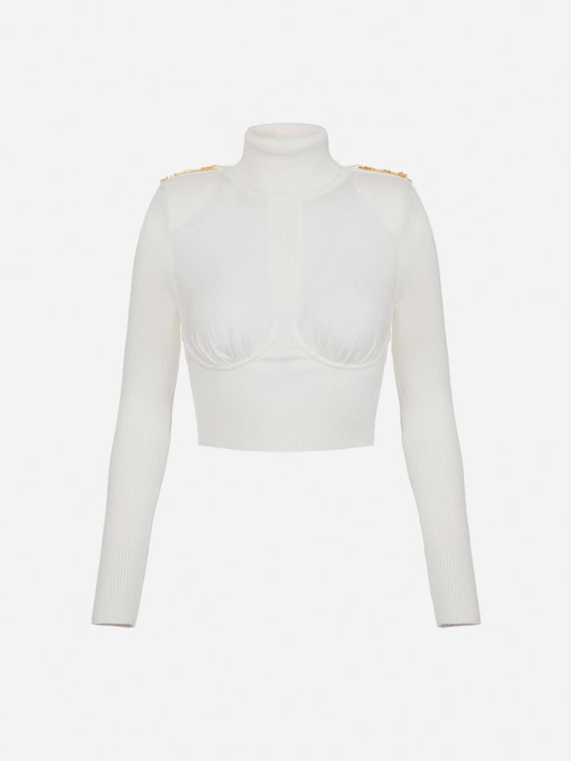 Knit roll neck jumper with logoed horsebits (Copy)