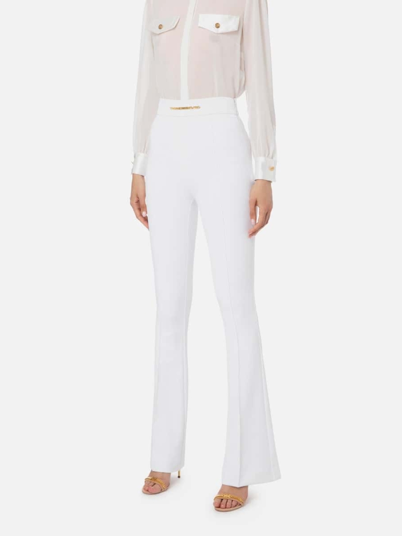 Palazzo trousers in crêpe fabric with horsebit