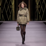 Aviator down jacket in satin voile