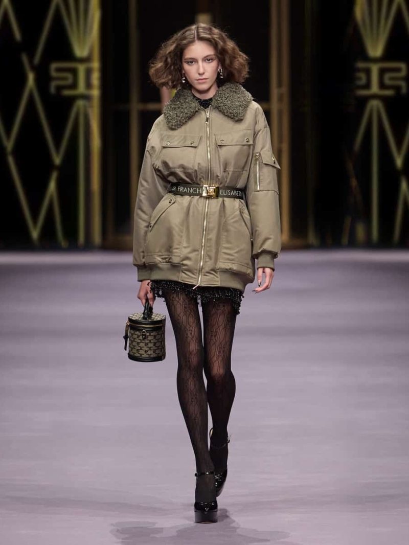 Aviator down jacket in satin voile