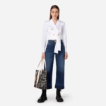 Stonewash palazzo jeans