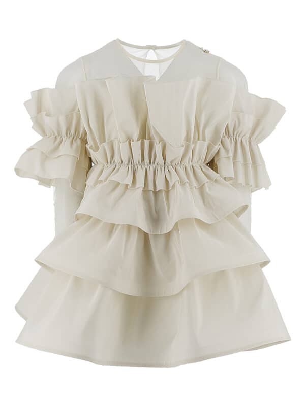 BUTTER RUFFLED OTTOMAN DRESS