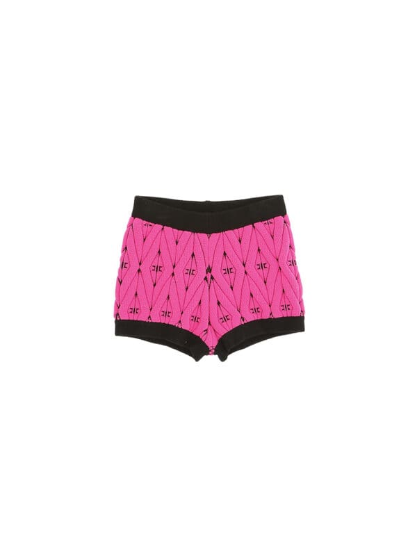 FLUO/BLACK EMBOSSED KNIT SHORTS
