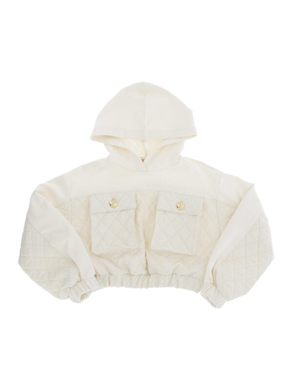 SWEATSHIRT WITH HOOD AND BURRO LOGOED BUTTONS
