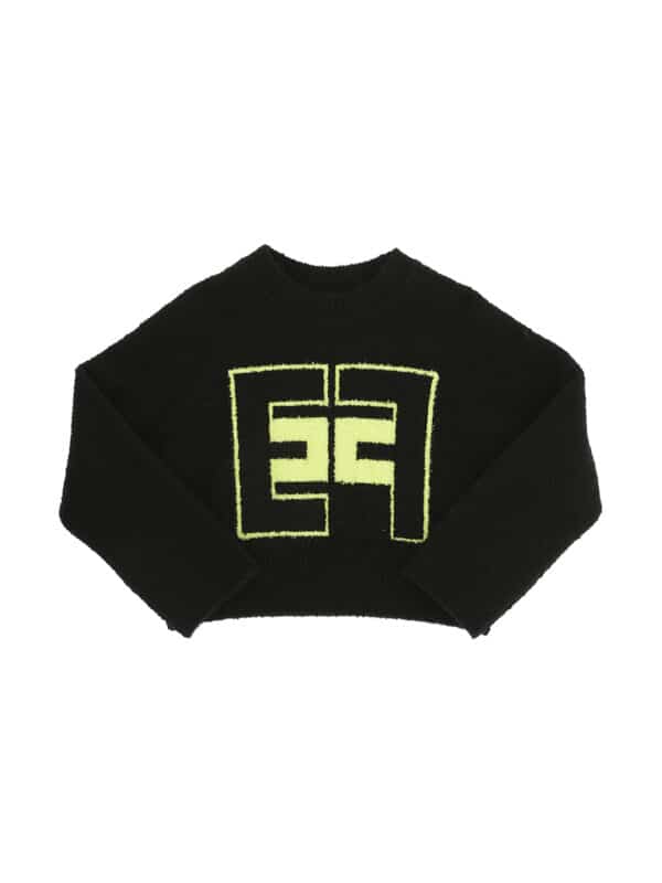 BLACK/LIME EF LOGO CREW NECK TRICOT