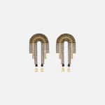 Earrings with rhinestone chain