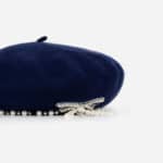 Wool beret with pearl embroidery