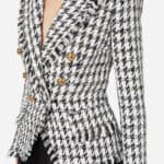 Tweed jacket with gold buttons