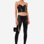 Lycra leggings with stone accessory