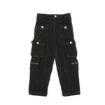 POCKET DENIM WITH BLACK LOGO BUTTON