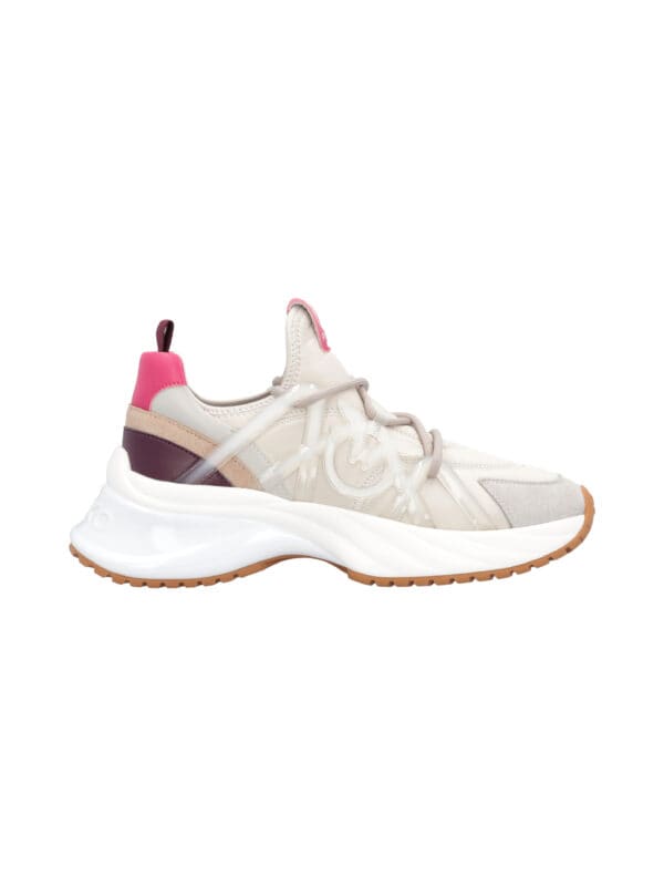 ARIEL 01 - SNEAKER SATIN/SPREADING/COW SUEDE ICE/PINK PINKO