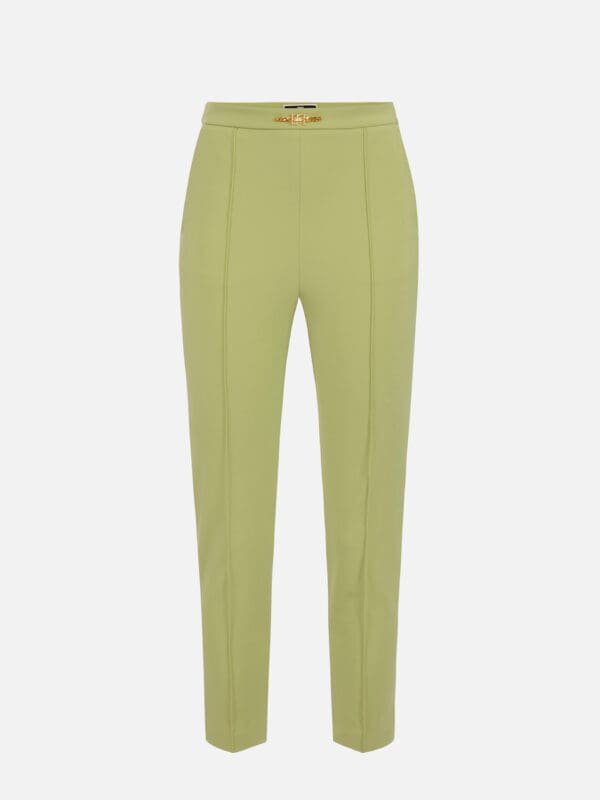 Straight trousers in technical bi-elastic fabric with horsebit