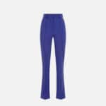 Technical bi-elastic fabric straight trousers with charms