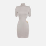 Mini-dress in viscose jersey with cut-out