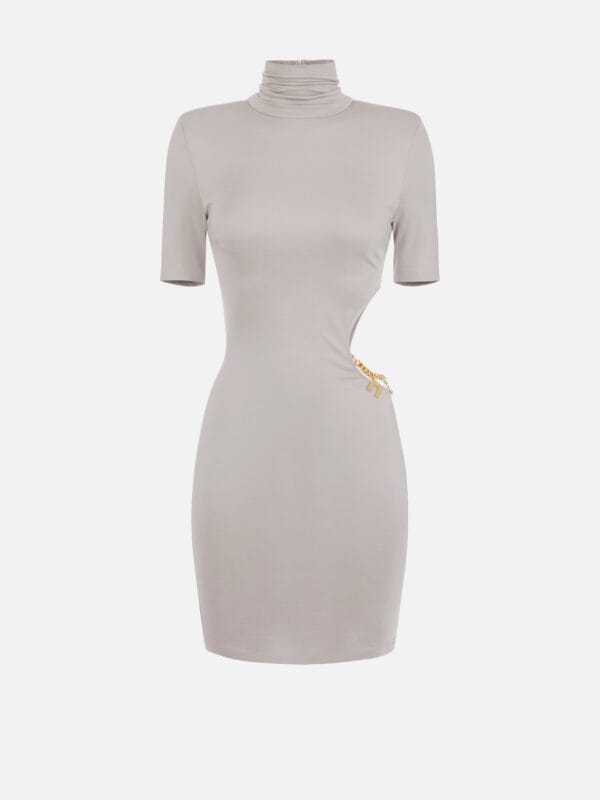 Mini-dress in viscose jersey with cut-out