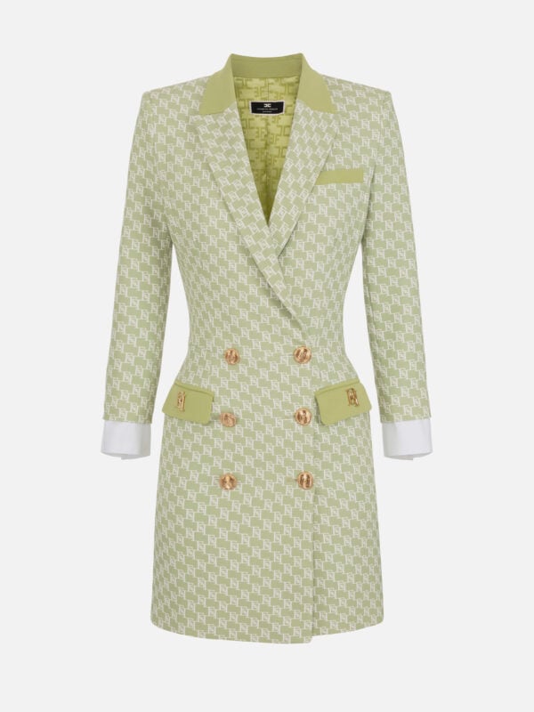 Coat dress in stretch crêpe fabric with logo print