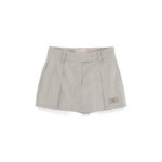 SHORTS IN COOL WOOL + LEAD EMBROIDERY
