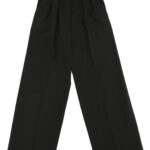 PALAZZO PANTS IN COOL WOOL WITH RIBBON