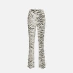 Straight trousers in viscose cady with animal print