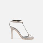 Suede sandals with t-bar