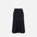 Satin crêpe midi skirt with bands