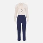 Stretch crêpe jumpsuit with bow