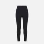Straight trousers in stretch crêpe fabric with zip