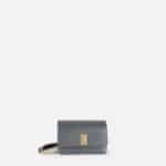 Nappa leather shoulder bag with bellows