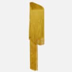 Dress in lightweight double layer crêpe fabric with fringes