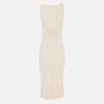 Crêpe-back satin dress with crossover laces