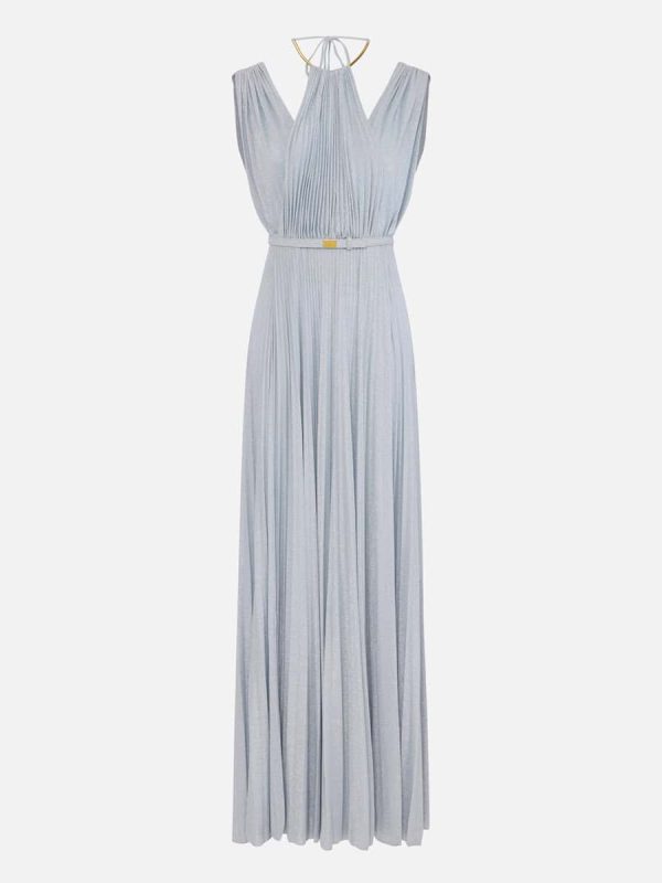 Red Carpet dress made of lurex jersey fabric with belt