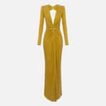 Red Carpet dress in cupro jersey with piercing