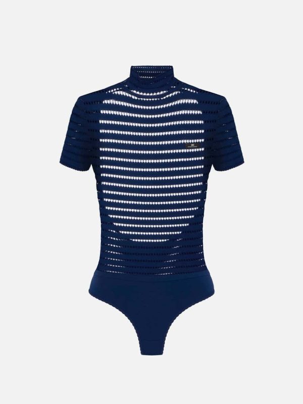 Bodysuit in open-knit fabric