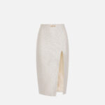 Lamé tweed skirt with jewel detail
